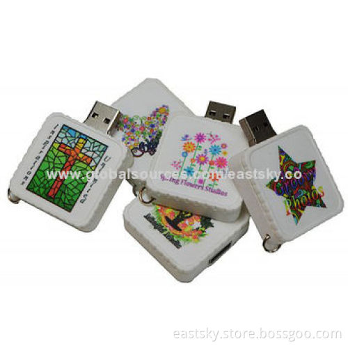 Promotional Square Swivel USB Flash Drive, Like a Square Box, 64MB to 32GB Memory CapacityNew